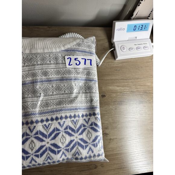 LL Bean Women's Fair Isle Cashmere Cotton Blend Sweater M Turtleneck Nordic - Picture 9 of 9